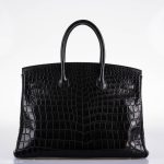 Hermes Birkin 35 Matte Black Nilo Crocodile with Palladium Hardware - 2011, O Square - Image 6
