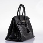 Hermes Birkin 35 Matte Black Nilo Crocodile with Palladium Hardware - 2011, O Square - Image 8