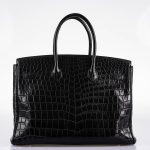 Hermes Birkin 35 Matte Black Nilo Crocodile with Palladium Hardware - 2011, O Square - Image 15