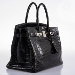 Hermes Birkin 35 Matte Black Nilo Crocodile with Palladium Hardware - 2011, O Square - Image 16