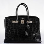 Hermes Birkin 35 Matte Black Nilo Crocodile with Palladium Hardware - 2011, O Square - Image 13