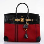 Hermes Birkin 35 Red Potamos Canvas & Black Box with Gold Hardware - 2006, J Square - Image 11