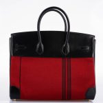 Hermes Birkin 35 Red Potamos Canvas & Black Box with Gold Hardware - 2006, J Square - Image 2