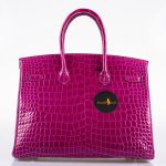 Hermes Birkin 35 Rose Scheherazade Shiny Porosus Crocodile Palladium Hardware - 2013, Q Square - Image 10