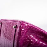 Hermes Birkin 35 Rose Scheherazade Shiny Porosus Crocodile Palladium Hardware - 2013, Q Square - Image 6