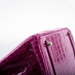 Hermes Birkin 35 Rose Scheherazade Shiny Porosus Crocodile Palladium Hardware - 2013, Q Square - Image 11