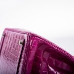 Hermes Birkin 35 Rose Scheherazade Shiny Porosus Crocodile Palladium Hardware - 2013, Q Square - Image 7