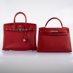 Hermes Birkin 35 Rouge Vif Epsom with Palladium Hardware - 2013, Q Square - Image 10