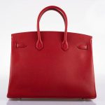 Hermes Birkin 35 Rouge Vif Epsom with Palladium Hardware - 2013, Q Square - Image 9
