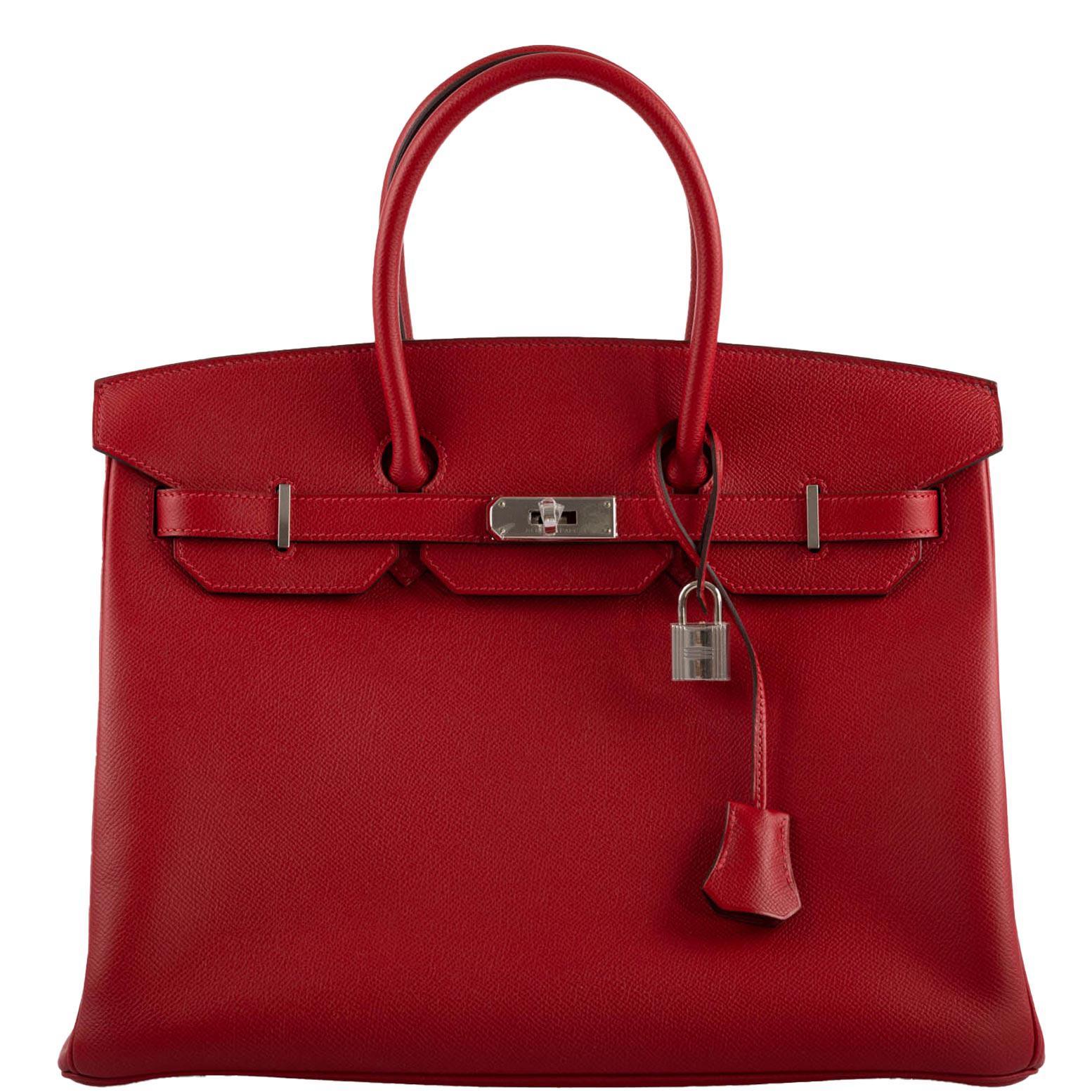 Hermes-Birkin-35-Rouge-Vif-Epsom-with-Palladium-Hardware-2013-Q-Square_3a0260f2-80c9-4899-8d1f-7069482964e1 Hermes Birkin 35 Rouge Vif Epsom with Palladium Hardware - 2013, Q Square - Image 1