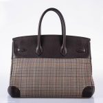 Hermes Birkin 35 Togo And Plaid Wool Lainage Palladium Hardware -Runway Bag - Image 13
