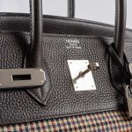 Hermes Birkin 35 Togo And Plaid Wool Lainage Palladium Hardware -Runway Bag - Image 9