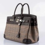 Hermes Birkin 35 Togo And Plaid Wool Lainage Palladium Hardware -Runway Bag - Image 10