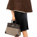 Hermes Birkin 35 Togo And Plaid Wool Lainage Palladium Hardware -Runway Bag - Image 3