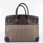 Hermes Birkin 35 Togo And Plaid Wool Lainage Palladium Hardware -Runway Bag - Image 11