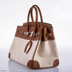 Hermes Birkin 35 Toile & Barenia with Palladium Hardware - 2009, M Square - Image 14
