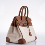 Hermes Birkin 35 Toile & Barenia with Palladium Hardware - 2009, M Square - Image 2