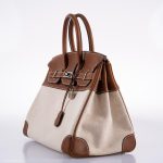 Hermes Birkin 35 Toile & Barenia with Palladium Hardware - 2009, M Square - Image 3