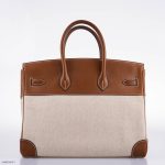 Hermes Birkin 35 Toile & Barenia with Palladium Hardware - 2009, M Square - Image 4