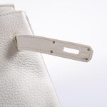 Hermes Birkin 35 White Clemence leather Palladium Hardware - N Square - Image 8