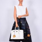 Hermes Birkin 35 White Clemence leather Palladium Hardware - N Square - Image 2