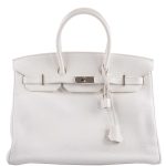 Hermes Birkin 35 White Clemence leather Palladium Hardware - N Square