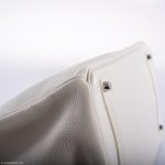 Hermes Birkin 35 White Clemence leather Palladium Hardware - N Square - Image 5