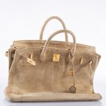 Hermes Birkin 40 Beige Veau Doblis Suede with Gold Hardware - 1986, P Circle - Image 10