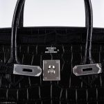 Hermes Birkin 40 Black Matte Porosus Crocodile Palladium Hardware - Image 21