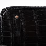 Hermes Birkin 40 Black Matte Porosus Crocodile Palladium Hardware - Image 18