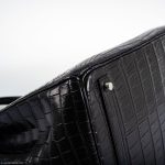 Hermes Birkin 40 Black Matte Porosus Crocodile Palladium Hardware - Image 22