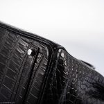 Hermes Birkin 40 Black Matte Porosus Crocodile Palladium Hardware - Image 13