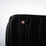 Hermes Birkin 40 Black Matte Porosus Crocodile Palladium Hardware - Image 15