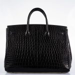 Hermes Birkin 40 Black Matte Porosus Crocodile Palladium Hardware - Image 6