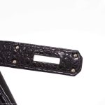 Hermes Birkin 40 Black Matte Porosus Crocodile Palladium Hardware - Image 7