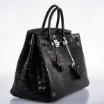 Hermes Birkin 40 Black Matte Porosus Crocodile Palladium Hardware - Image 4