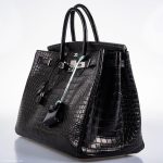 Hermes Birkin 40 Black Matte Porosus Crocodile Palladium Hardware - Image 5