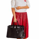 Hermes Birkin 40 Black Matte Porosus Crocodile Palladium Hardware - Image 20