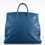 Hermes Birkin 40 HAC Blue Thalassa Togo & White Stitching Palladium Hardware - 2003, G Square - Image 5