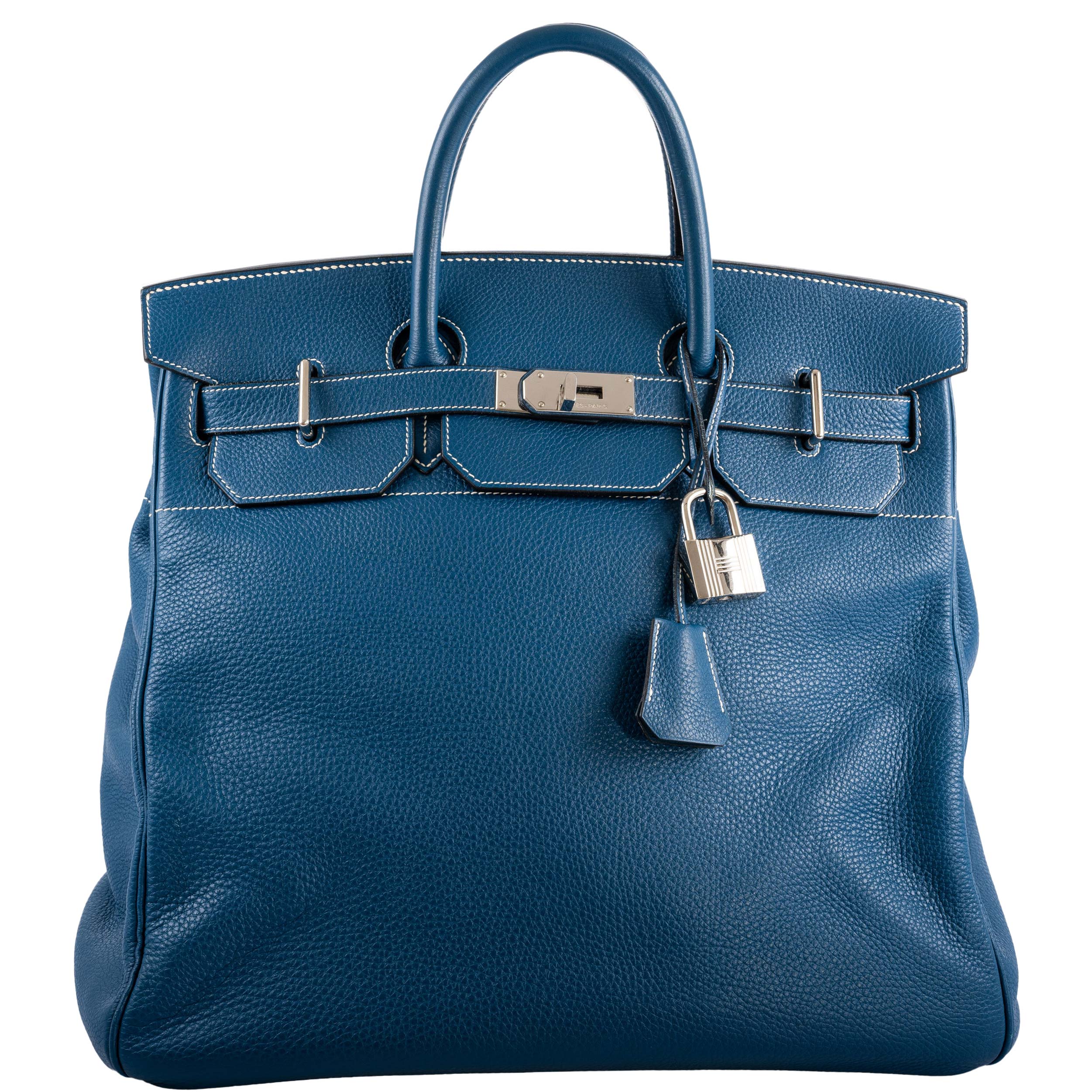 Hermes-Birkin-40-HAC-Blue-Thalassa-Togo-White-Stitching-Palladium-Hardware-2003-G-Square_03126616-5b11-4e50-83b0-a071a3a9eda5-10 Hermes Birkin 40 HAC Blue Thalassa Togo & White Stitching Palladium Hardware - 2003, G Square - Image 1