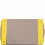 Hermes Birkin 40 HAC Lime & Ficelle Evercolor Toile De Camp Palladium Hardware - Image 2