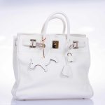 Hermes Birkin 40 HAC White Togo Palladium Hardware - Image 9