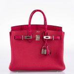 Hermes Birkin Touch 25 Framboise Togo & Matte Alligator Palladium Hardware - 2021, Z - Image 3