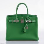 Hermes Birkin Touch 30 Bambou (Bamboo) Togo & Cactus Niloticus Crocodile Palladium Hardware - 2020, Y - Image 5