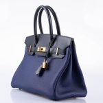 Hermes Birkin Touch 30 Bleu Encre Sombrero & Bleu Obscur Taurillon Clemence Gold Hardware - 2020, Y - Image 3