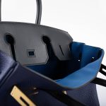 Hermes Birkin Touch 30 Bleu Encre Sombrero & Bleu Obscur Taurillon Clemence Gold Hardware - 2020, Y - Image 6