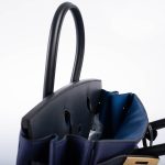 Hermes Birkin Touch 30 Bleu Encre Sombrero & Bleu Obscur Taurillon Clemence Gold Hardware - 2020, Y - Image 8