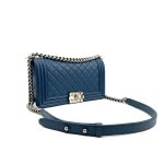 Chanel Medium Quilted Boy Bag Blue - Image 2