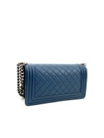 Chanel Medium Quilted Boy Bag Blue - Image 8