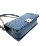 Chanel Medium Quilted Boy Bag Blue - Image 4